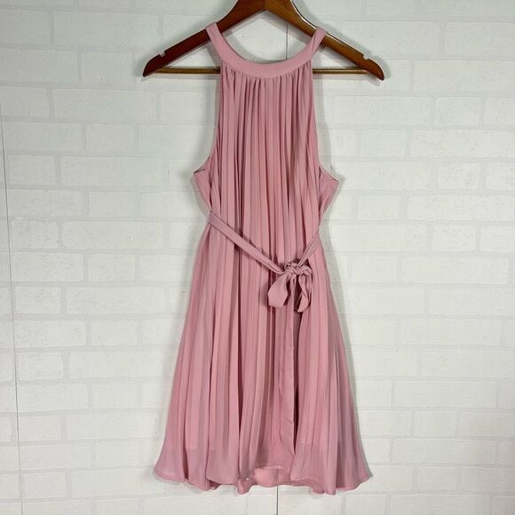 Womens Halter Neck Dress Size Medium pink Mini - Picture 1 of 9